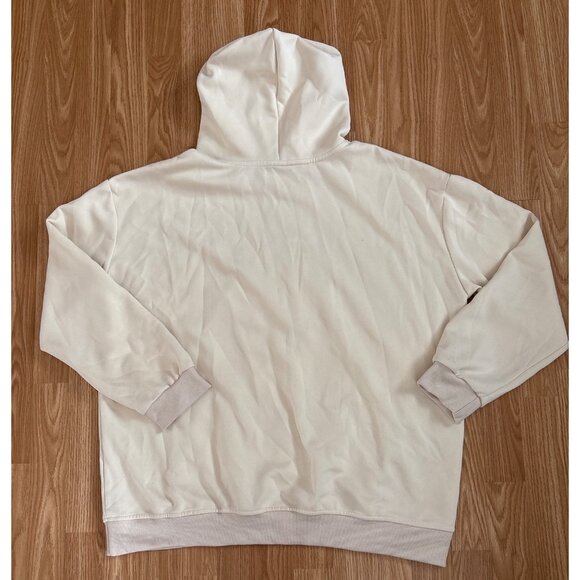 Cute Cream Fluffy Cat Hoodie XXL Kangaroo Pocket - Picture 5 of 6